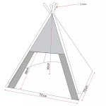 TeePee stan Golden dog 70 x 70 x 90 cm - sivý